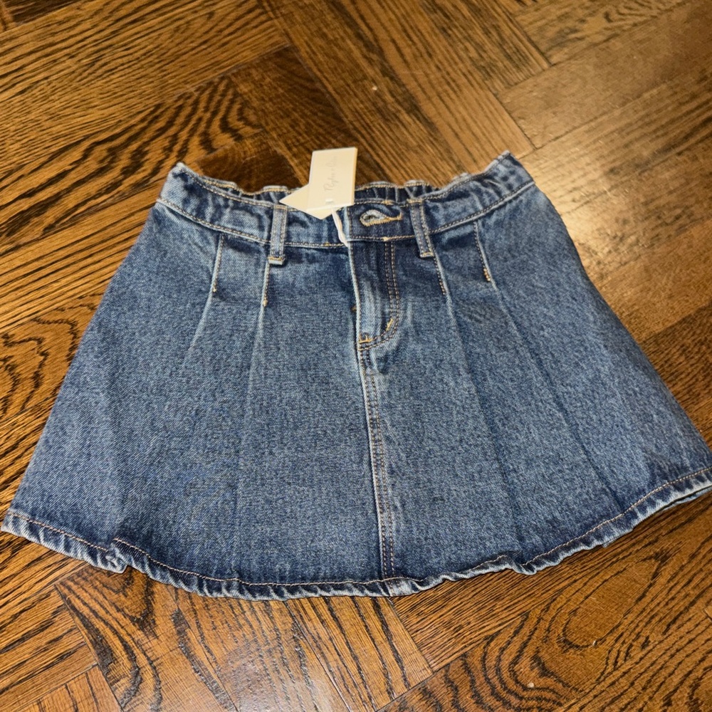 Rylee + Cru Denim Pleated Skirt